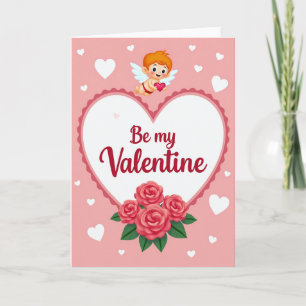 Cupid Valentine Love Roses Card