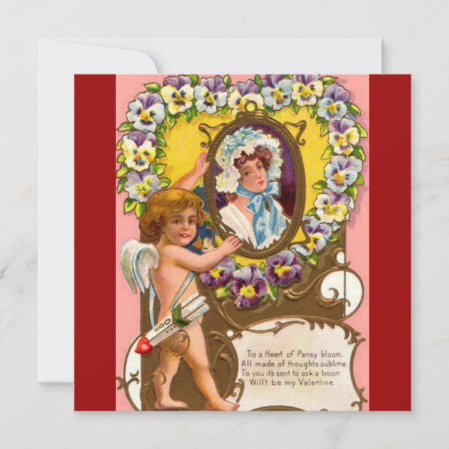 Cupid Vintage Valentine’s Day Invitation (Front)