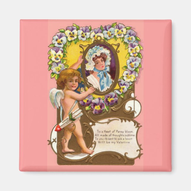 Cupid Vintage Valentine’s Day Magnet (Front)