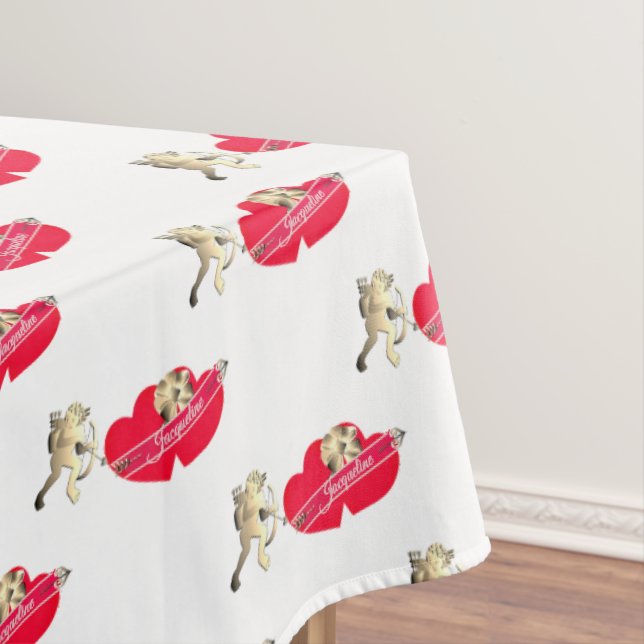 Cupid w/Hearts Tablecloth (In Situ)