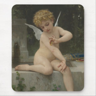 Cupid With a Butterfly (by Bouguereau) Mouse Pad