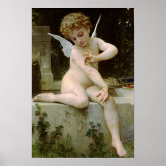 Cupid With a Butterfly by Bouguereau Poster