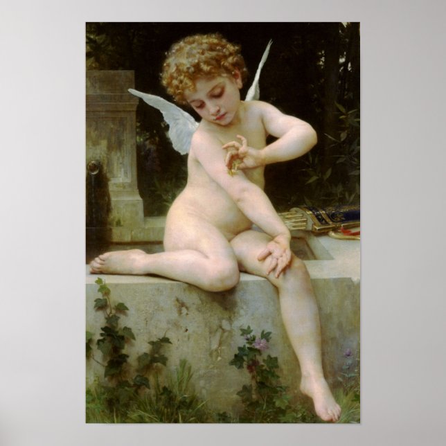 Cupid With a Butterfly by Bouguereau Poster (Front)