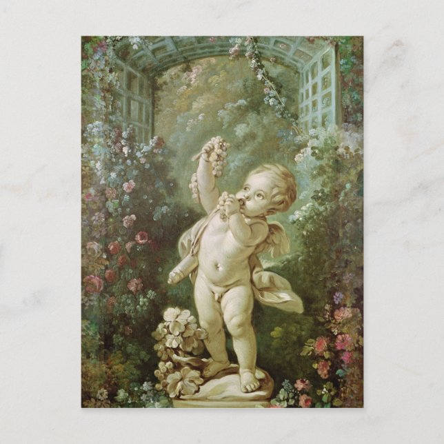 Cupid with Grapes Postcard (Front)
