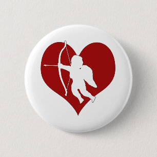 Cupid Within a Heart 6 Cm Round Badge