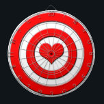 Cupid's Bullseye Dartboard<br><div class="desc">A graphic of a red target with a heart for the bullseye.</div>