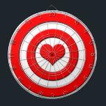 Cupid's Bullseye Dartboard<br><div class="desc">A graphic of a red target with a heart for the bullseye.</div>