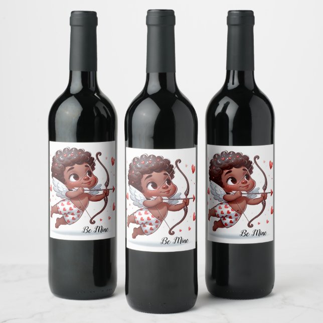Cupid's Charm Customise Birthday Party   Wine Label (Bottles)