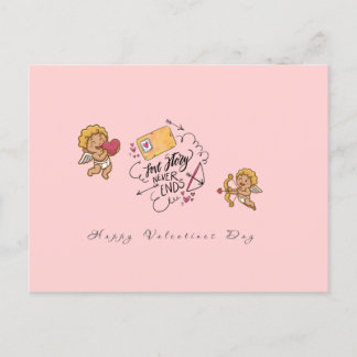 Cupid's Embrace Love Letter Greeting Card