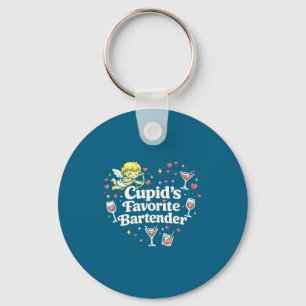 Cupid's favorite bartender funny valentine drink key ring