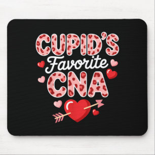 Cupid's favorite cna valentine's day heart nurse mouse pad