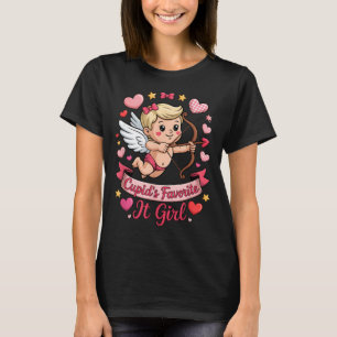 Cupids Favorite Girl Valentine Pink Heart Aestheti T-Shirt