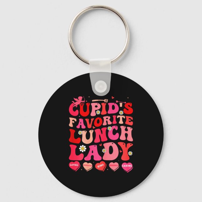 Cupids Favorite Lunch Lady Cafeteria Worker Valent Key Ring (Front)