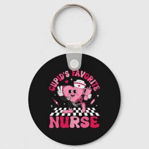 Cupids Favorite Nurse Bougie Valentine Candy Heart Key Ring
