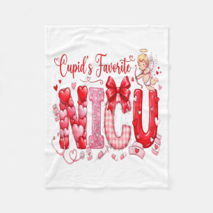Cupids Favorite Nurse Nicu Valentines Day Shirt Nu Fleece Blanket