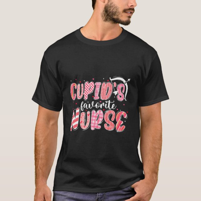 Cupid'S Favorite Nurse Nurse Nursing Day T-Shirt (Front)