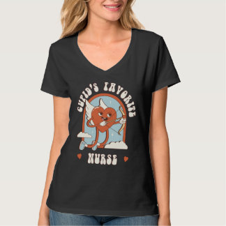 Cupid's Favorite Nurse Teacher Cute Groovy T-Shirt