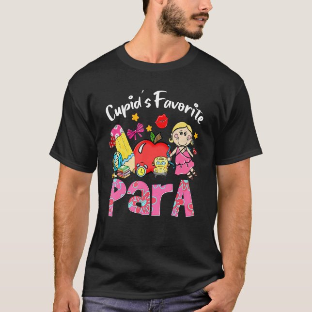 Cupid's Favorite Para Apple Cute Cupid Valentine's T-Shirt (Front)