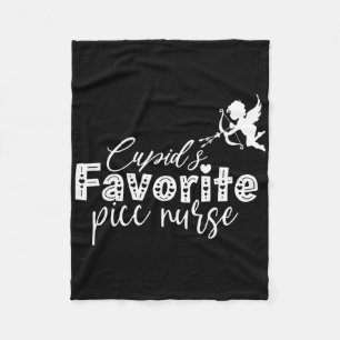 Cupid's Favorite Picc Nurse Valentine Vascular Acc Fleece Blanket