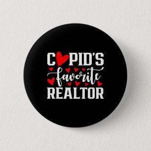 Cupid's Favorite Realtor Cute Heart Valentine's Da 6 Cm Round Badge