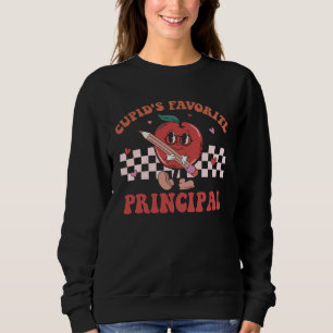 Cupids Favorite School Principal Retro Groovy Vale Sweatshirt
