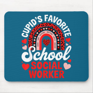 Cupid's favorite school social worker valentine's mouse pad