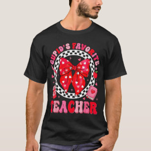 Cupids Favorite Teacher Student Coquette Bow Valen T-Shirt