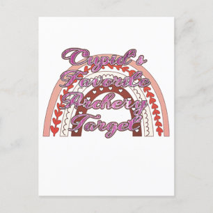 Cupid's Favourite Archery Target - Valentine's Day Postcard