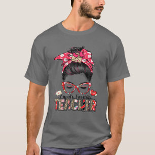 Cupid's Favourite CNA Messy Bun Nursing Valentine' T-Shirt