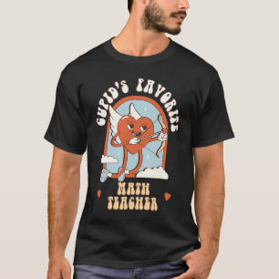 Cupid's Favourite Math Teacher Teacher Cute Groovy T-Shirt