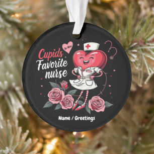 Cupid's Favourite Nurse Funny And Cute Valentine's Ornament