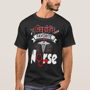 Cupid's Favourite Nurse Red Plaid Stethoscope Vale T-Shirt