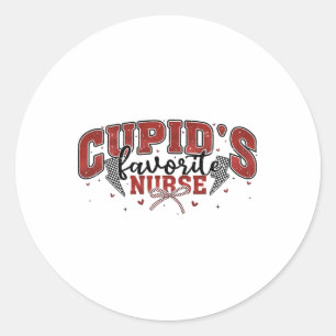 Cupid's Favourite Nurse Valentine  Classic Round Sticker