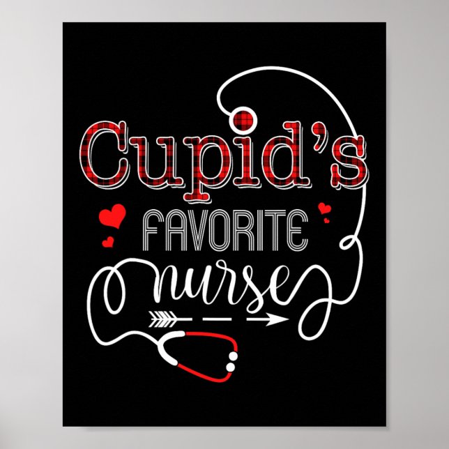 Cupid's Favourite Nurse Valentine Day Nursing Medi Poster (Front)