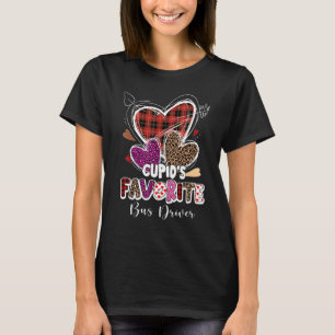 Cupid's Favourite School Bus Driver Red Plaid Vale T-Shirt