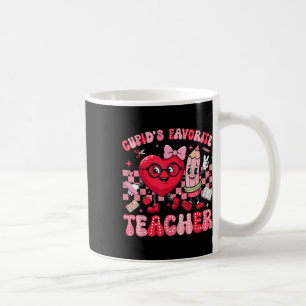 Cupids Favourite Teacher Cute Heart Valentines Day Coffee Mug