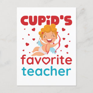 Cupid's Favourite Teacher Cute Valentine's Day Postcard