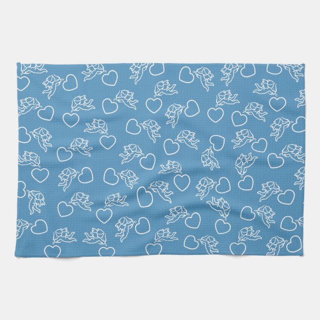 Cupids & Hearts custom colour hand towels (Horizontal)