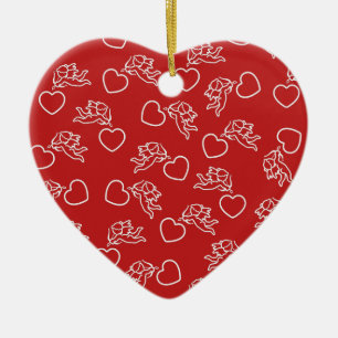 Cupids & Hearts custom colour ornaments