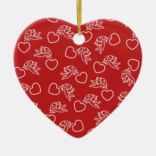 Cupids & Hearts custom colour ornaments (Front)