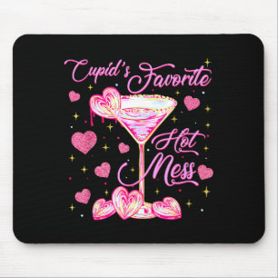 Cupids Hot Mess Coquette Valentines Martini Valent Mouse Pad