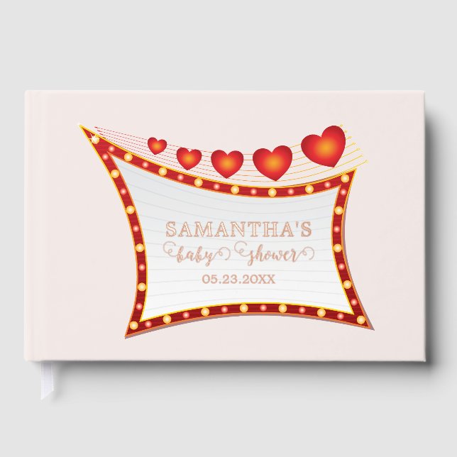 Cupid's Little Secret Valentine Baby Shower Guest Book (Front)