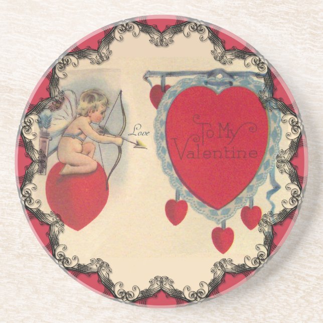 Cupids Valentine Message Coaster (Front)