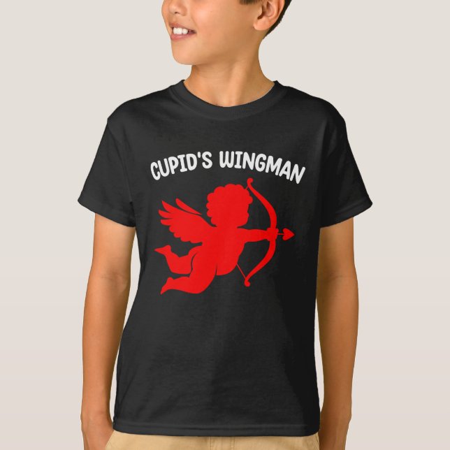Cupid's Wingman Cute Valentine's Day Husband Wife T-Shirt (Front)