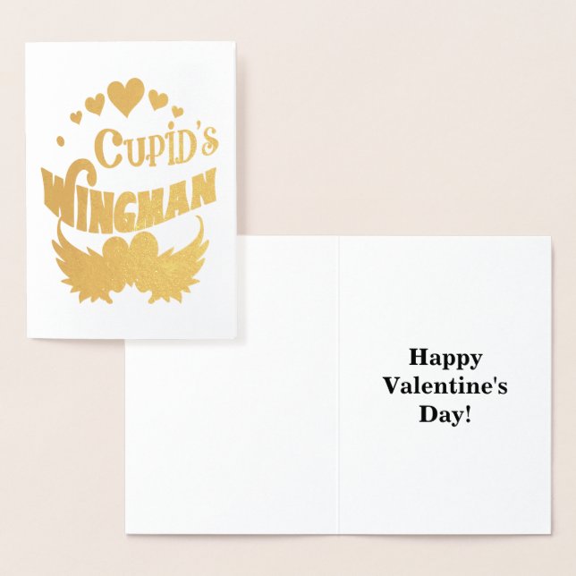 Cupid's Wingman T-Shirt, Valentine T-Shirt, ZFJ Foil Card (Display)