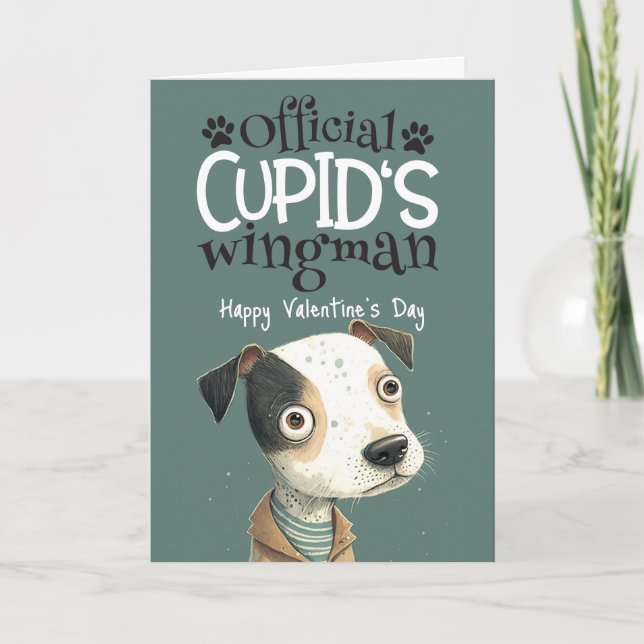 Cupid's Wingman... Valentine from the dog Holiday Card (Front)