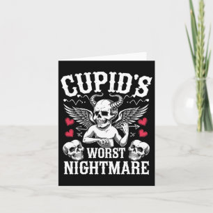Cupid's Worst Scary Night Skull Art Valentine's Da Card