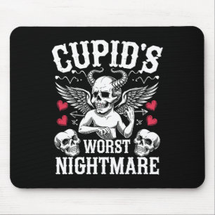 Cupid's Worst Scary Night Skull Art Valentine's Da Mouse Pad