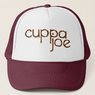 cuppa joe logo in brown - trucker hat