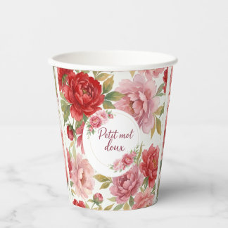 Cups en carton florales Petit mot doux